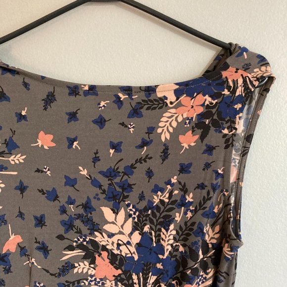 Loft Factory Dress Shift Belted Floral Brown Size S Polyester - Picture 6 of 7